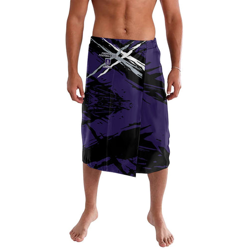 Fremantle Football Club Lavalava Dockers Muscular Mascot Graphic - Abstract Paint Splatter Art