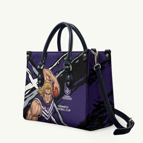 Fremantle Football Club Leather Bag Dockers Muscular Mascot Graphic - Abstract Paint Splatter Art