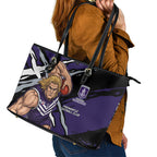 Fremantle Football Club Leather Tote Bag Dockers Muscular Mascot Graphic - Abstract Paint Splatter Art