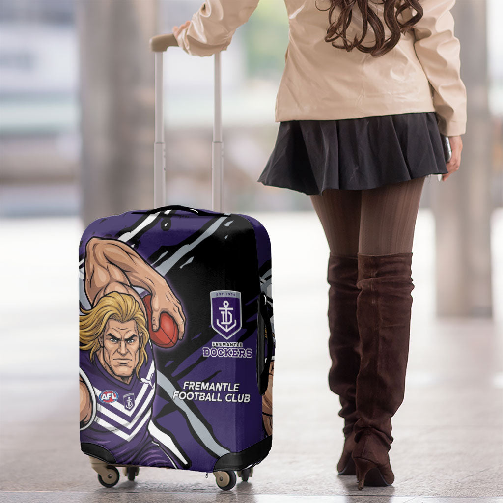 Fremantle Football Club Luggage Cover Dockers Muscular Mascot Graphic - Abstract Paint Splatter Art