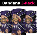 Fremantle Football Club Neck Gaiter Dockers Muscular Mascot Graphic - Abstract Paint Splatter Art