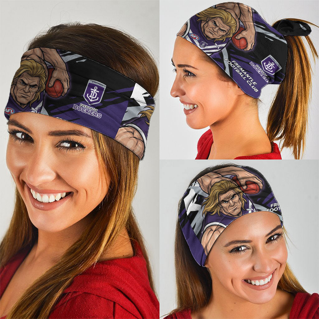 Fremantle Football Club Neck Gaiter Dockers Muscular Mascot Graphic - Abstract Paint Splatter Art