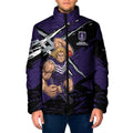 Fremantle Football Club Padded Jacket Dockers Muscular Mascot Graphic - Abstract Paint Splatter Art