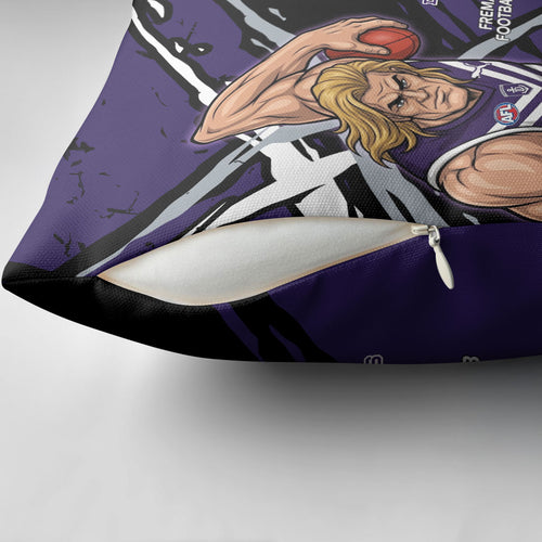 Fremantle Football Club Pillow Cover Dockers Muscular Mascot Graphic - Abstract Paint Splatter Art