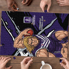 Fremantle Football Club Puzzle Dockers Muscular Mascot Graphic - Abstract Paint Splatter Art