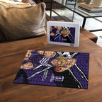 Fremantle Football Club Puzzle Dockers Muscular Mascot Graphic - Abstract Paint Splatter Art
