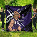 Fremantle Football Club Quilt Dockers Muscular Mascot Graphic - Abstract Paint Splatter Art