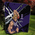 Fremantle Football Club Quilt Dockers Muscular Mascot Graphic - Abstract Paint Splatter Art