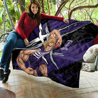 Fremantle Football Club Quilt Dockers Muscular Mascot Graphic - Abstract Paint Splatter Art