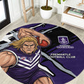 Fremantle Football Club Round Carpet Dockers Muscular Mascot Graphic - Abstract Paint Splatter Art