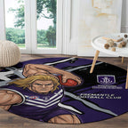 Fremantle Football Club Round Carpet Dockers Muscular Mascot Graphic - Abstract Paint Splatter Art