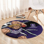 Fremantle Football Club Round Carpet Dockers Muscular Mascot Graphic - Abstract Paint Splatter Art