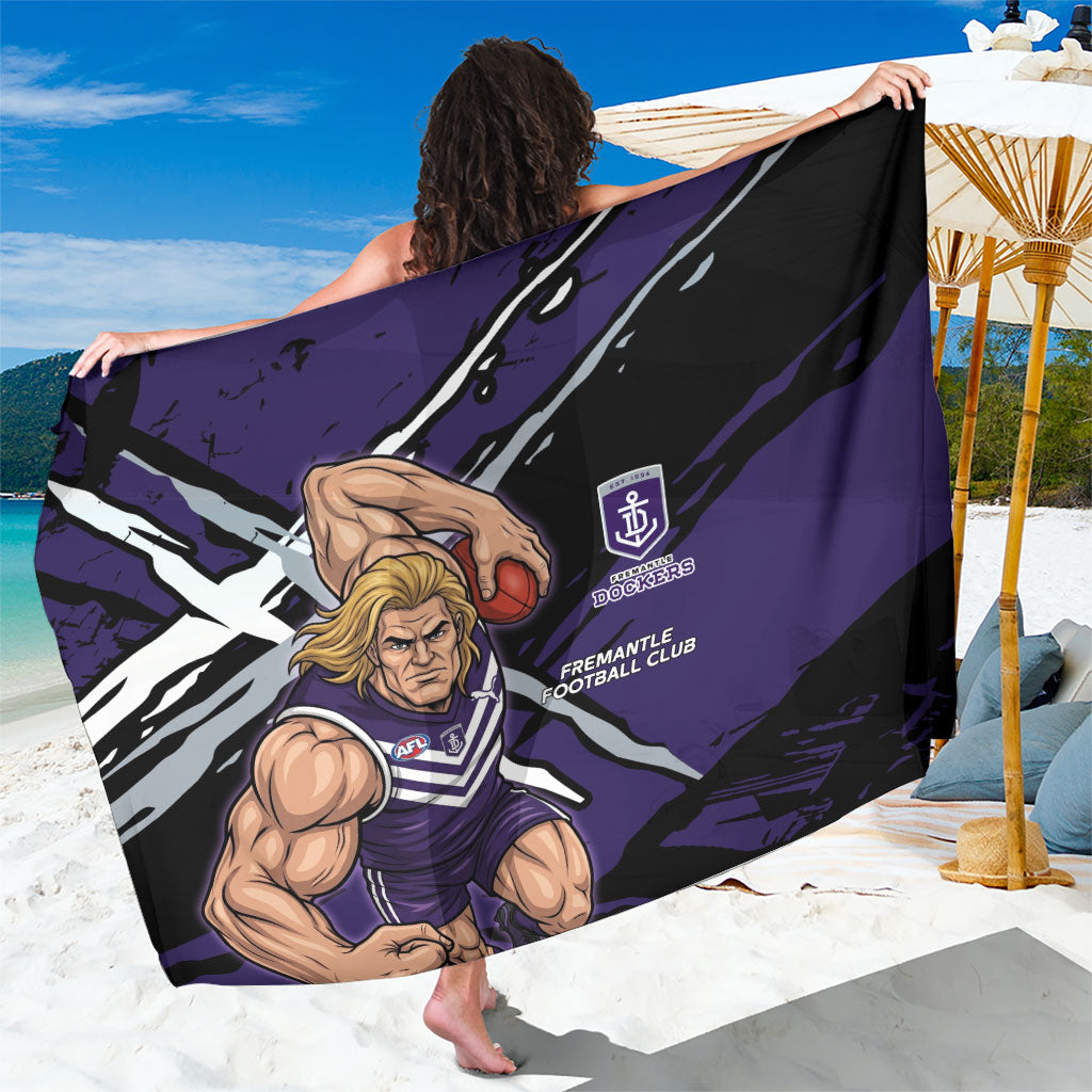Fremantle Football Club Sarong Dockers Muscular Mascot Graphic - Abstract Paint Splatter Art