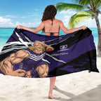 Fremantle Football Club Sarong Dockers Muscular Mascot Graphic - Abstract Paint Splatter Art