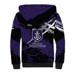 Fremantle Football Club Sherpa Hoodie Dockers Muscular Mascot Graphic - Abstract Paint Splatter Art