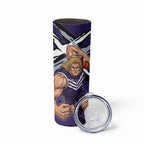 Fremantle Football Club Skinny Tumbler Dockers Muscular Mascot Graphic - Abstract Paint Splatter Art
