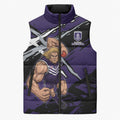 Fremantle Football Club Sleeveless Puffer Jacket Dockers Muscular Mascot Graphic - Abstract Paint Splatter Art