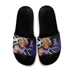 Fremantle Football Club Slide Sandals Dockers Muscular Mascot Graphic - Abstract Paint Splatter Art