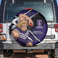 Fremantle Football Club Spare Tire Cover Dockers Muscular Mascot Graphic - Abstract Paint Splatter Art
