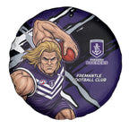 Fremantle Football Club Spare Tire Cover Dockers Muscular Mascot Graphic - Abstract Paint Splatter Art