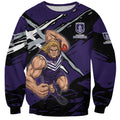 Fremantle Football Club Sweatshirt Dockers Muscular Mascot Graphic - Abstract Paint Splatter Art
