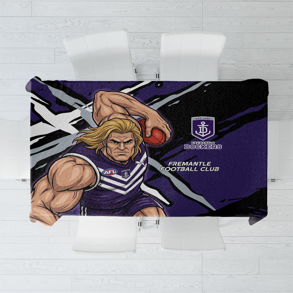 Fremantle Football Club Tablecloth Dockers Muscular Mascot Graphic - Abstract Paint Splatter Art