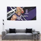 Fremantle Football Club Tapestry Dockers Muscular Mascot Graphic - Abstract Paint Splatter Art