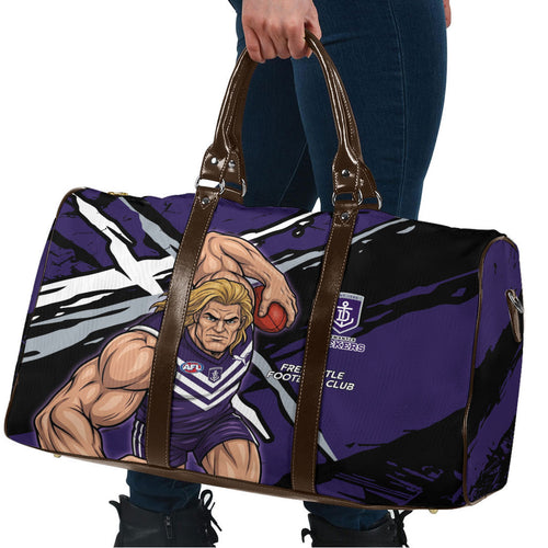 Fremantle Football Club Travel Bag Dockers Muscular Mascot Graphic - Abstract Paint Splatter Art