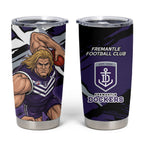 Fremantle Football Club Tumbler Cup Dockers Muscular Mascot Graphic - Abstract Paint Splatter Art