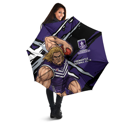Fremantle Football Club Umbrella Dockers Muscular Mascot Graphic - Abstract Paint Splatter Art