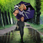 Fremantle Football Club Umbrella Dockers Muscular Mascot Graphic - Abstract Paint Splatter Art