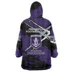Fremantle Football Club Wearable Blanket Hoodie Dockers Muscular Mascot Graphic - Abstract Paint Splatter Art
