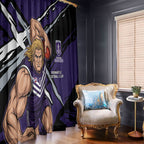 Fremantle Football Club Window Curtain Dockers Muscular Mascot Graphic - Abstract Paint Splatter Art