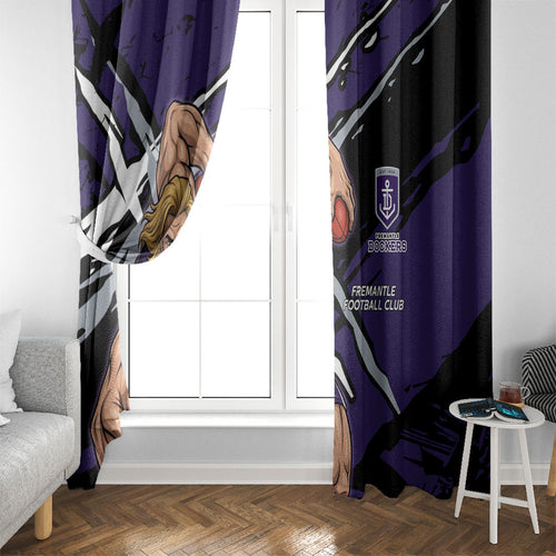 Fremantle Football Club Window Curtain Dockers Muscular Mascot Graphic - Abstract Paint Splatter Art