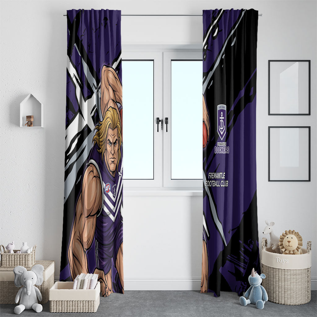 Fremantle Football Club Window Curtain Dockers Muscular Mascot Graphic - Abstract Paint Splatter Art