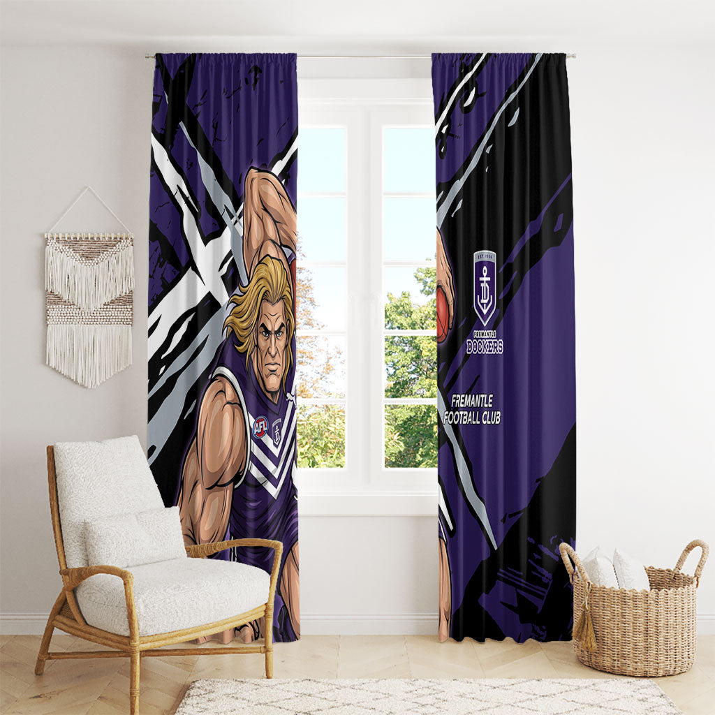 Fremantle Football Club Window Curtain Dockers Muscular Mascot Graphic - Abstract Paint Splatter Art