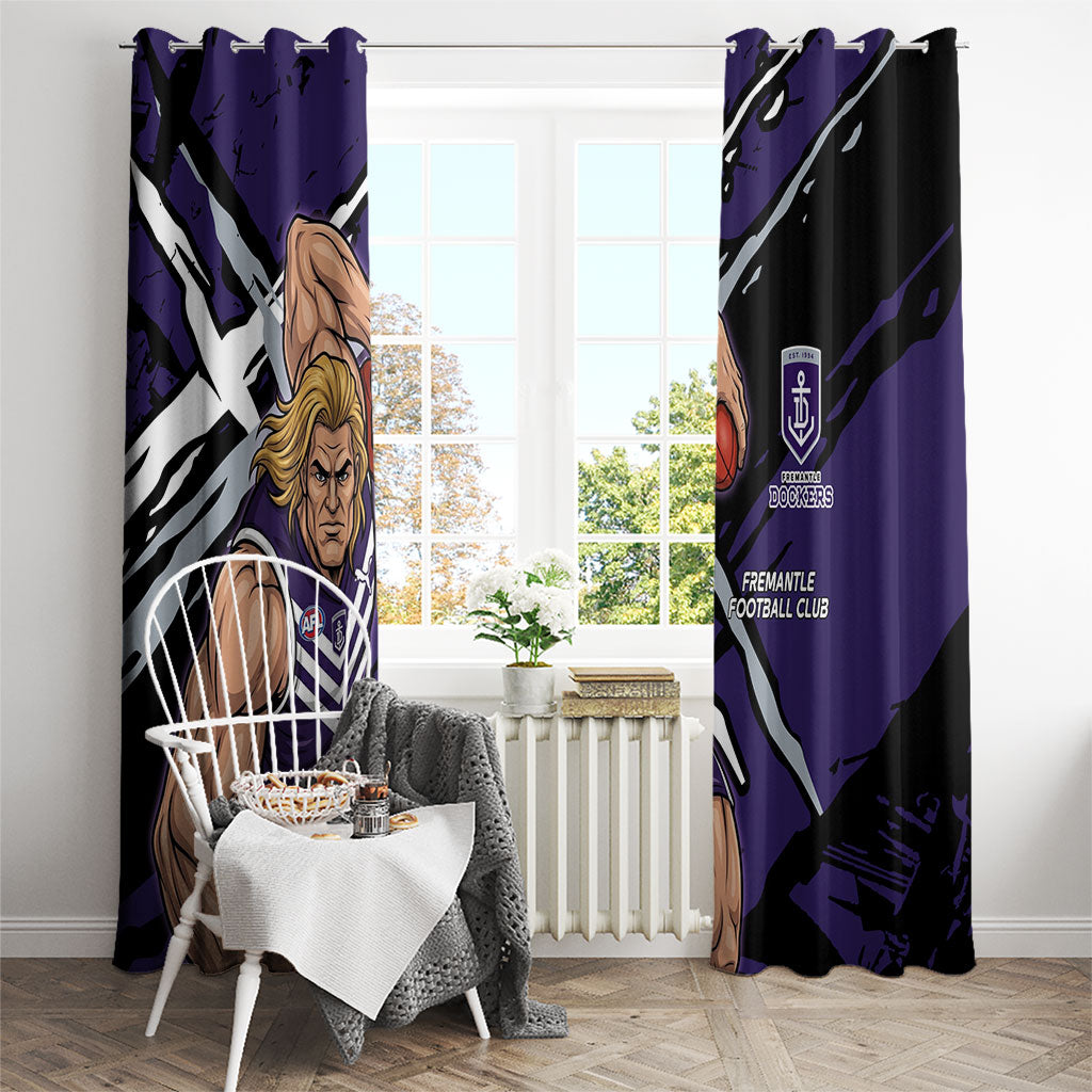Fremantle Football Club Window Curtain Dockers Muscular Mascot Graphic - Abstract Paint Splatter Art