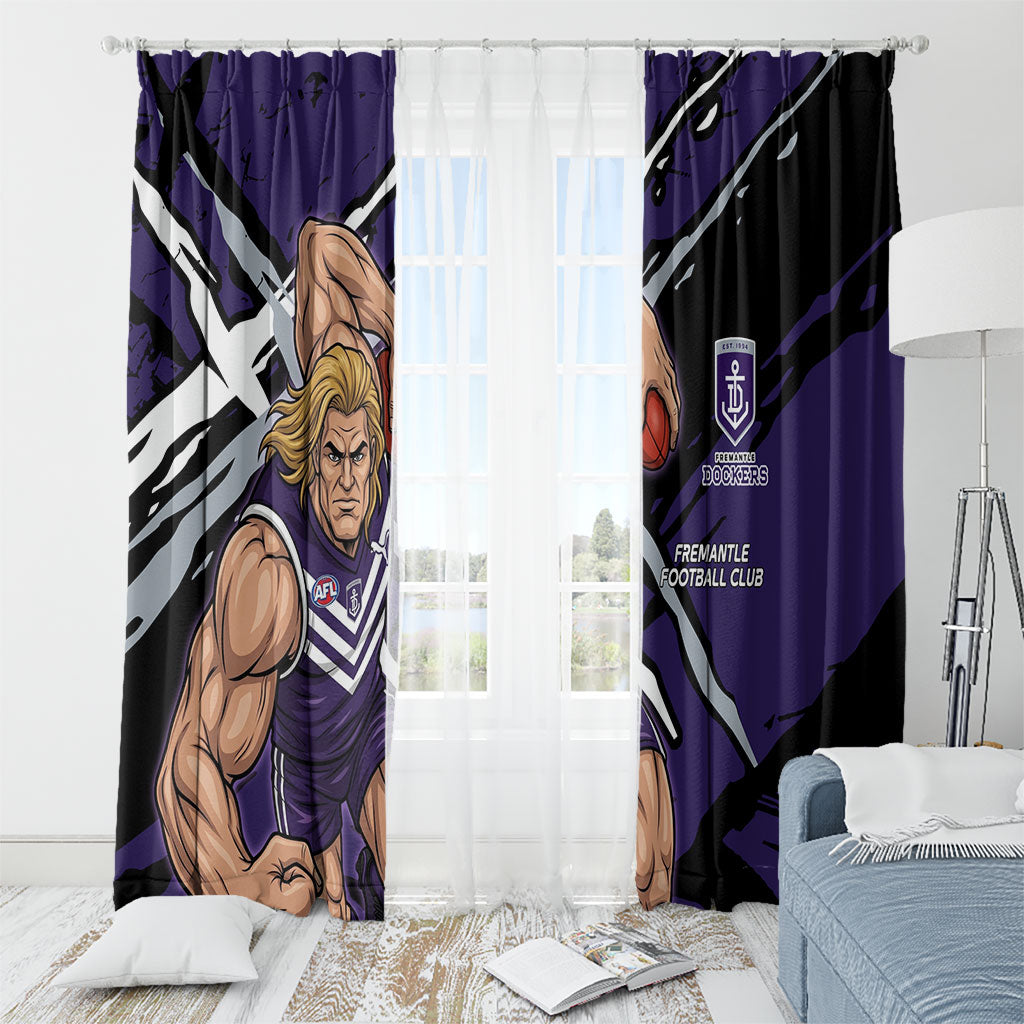 Fremantle Football Club Window Curtain Dockers Muscular Mascot Graphic - Abstract Paint Splatter Art