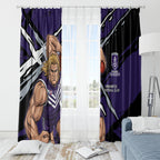 Fremantle Football Club Window Curtain Dockers Muscular Mascot Graphic - Abstract Paint Splatter Art