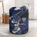 Geelong Football Club Laundry Basket Cats Muscular Mascot Graphic - Abstract Paint Splatter Art