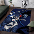 Geelong Football Club Area Rug Cats Muscular Mascot Graphic - Abstract Paint Splatter Art