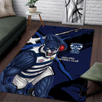 Geelong Football Club Area Rug Cats Muscular Mascot Graphic - Abstract Paint Splatter Art