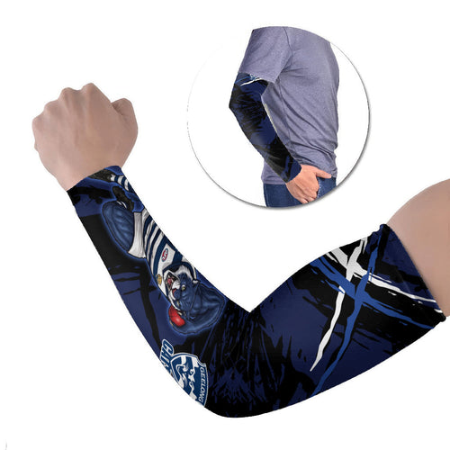 Geelong Football Club Arm Sleeves Cats Muscular Mascot Graphic - Abstract Paint Splatter Art