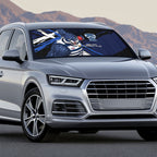Geelong Football Club Auto Sun Shade Cats Muscular Mascot Graphic - Abstract Paint Splatter Art