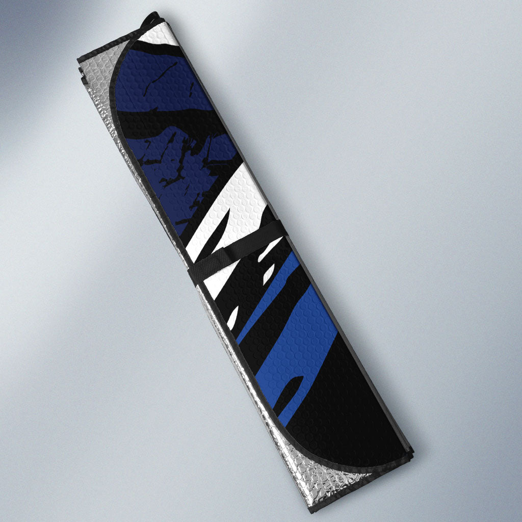 Geelong Football Club Auto Sun Shade Cats Muscular Mascot Graphic - Abstract Paint Splatter Art