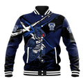 Geelong Football Club Baseball Jacket Cats Muscular Mascot Graphic - Abstract Paint Splatter Art