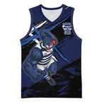 Geelong Football Club Basketball Jersey Cats Muscular Mascot Graphic - Abstract Paint Splatter Art