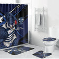 Geelong Football Club Bathroom Set Cats Muscular Mascot Graphic - Abstract Paint Splatter Art