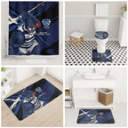 Geelong Football Club Bathroom Set Cats Muscular Mascot Graphic - Abstract Paint Splatter Art