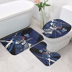 Geelong Football Club Bathroom Set Cats Muscular Mascot Graphic - Abstract Paint Splatter Art